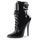 Sort Lak 15 cm DOMINA-1023 Dame Ankelst�vler til M�nd