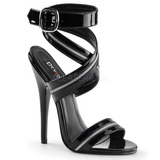 Sort Lak 15 cm DOMINA-119 High heels sandaler med hæl