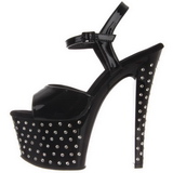 Sort Lak 18 cm STARDUST-709 H�jh�lede Sandaler Strass Plateau