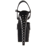 Sort Lak 18 cm STARDUST-709 H�jh�lede Sandaler Strass Plateau