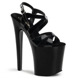 Sort Lak 20 cm Pleaser XTREME-872 H�je H�le Plateau