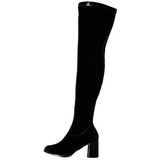 Sort Lak 8 cm GOGO-3000 overknee st�vler med h�l til M�nd