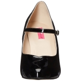 Sort Lakl�der 10 cm DREAM-428 store st�rrelser pumps sko