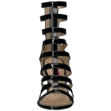 Sort Lakl�der 10 cm DREAM-438 store st�rrelser ankelst�vler dame