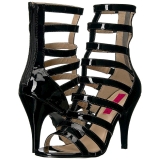 Sort Lakl�der 10 cm DREAM-438 store st�rrelser ankelst�vler dame