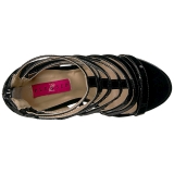 Sort Lakl�der 10 cm DREAM-438 store st�rrelser ankelst�vler dame