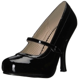 Sort Lakl�der 11,5 cm PINUP-01 store st�rrelser pumps sko