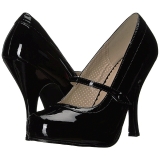 Sort Lakl�der 11,5 cm PINUP-01 store st�rrelser pumps sko