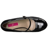 Sort Lakl�der 11,5 cm PINUP-01 store st�rrelser pumps sko