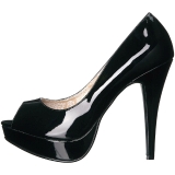 Sort Lakl�der 13,5 cm CHLOE-01 store st�rrelser pumps sko