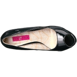 Sort Lakl�der 13,5 cm CHLOE-01 store st�rrelser pumps sko
