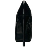 Sort Lakl�der 14,5 cm Burlesque TEEZE-06W pumps brede f�dder til m�nd