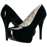 Sort Lakl�der 14,5 cm Burlesque TEEZE-06W pumps brede f�dder til m�nd