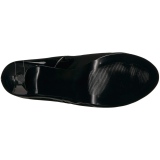 Sort Lakl�der 14,5 cm Burlesque TEEZE-06W pumps brede f�dder til m�nd