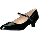 Sort Lakl�der 5 cm FAB-425 store st�rrelser pumps sko