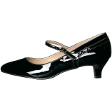 Sort Lakl�der 5 cm FAB-425 store st�rrelser pumps sko
