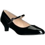Sort Lakl�der 5 cm FAB-425 store st�rrelser pumps sko