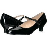 Sort Lakl�der 5 cm FAB-425 store st�rrelser pumps sko