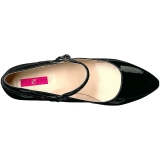 Sort Lakl�der 5 cm FAB-425 store st�rrelser pumps sko