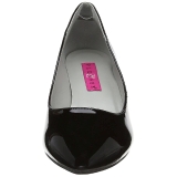 Sort Laklder 6,5 cm KITTEN-01 store strrelser pumps sko
