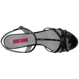 Sort Laklder 6 cm KITTEN-06 store strrelser sandaler dame