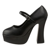 Sort Mat 13 cm DOLLY-50 Mary Jane Hje Hle Pumps Plateau