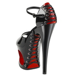 Sort R�d 18 cm MOON-760FH Korsetter H�jh�lede Sko Platform