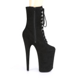 Sort Vegan 23 cm INFINITY-1020FS ekstremt h�jh�lede ankelst�vler - h�je plateaust�vler