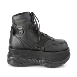 Sort Vegan 7,5 cm NEPTUNE-181 demoniacult ankelst�vler - unisex cyberpunk ankelst�vler