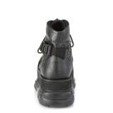 Sort Vegan 7,5 cm NEPTUNE-181 demoniacult ankelst�vler - unisex cyberpunk ankelst�vler