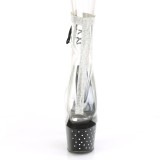 Sort gennemsigtig 18 cm STARDUST-1018C-2RS h�jh�lede ankelst�vler - pole danseskoene
