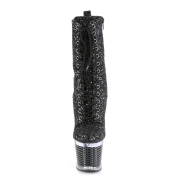 Sort glitter 20 cm SPECTATOR-1040G h�jh�lede ankelst�vler - pole dance st�vletter