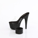 Sort strass 18 cm BEJEWELED-712RS pleaser h�je h�le med ankelmanchet