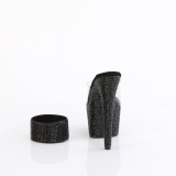 Sort strass 18 cm BEJEWELED-712RS pleaser h�je h�le med ankelmanchet