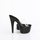 Sort strass 18 cm BEJEWELED-712RS pleaser h�je h�le med ankelmanchet