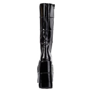 Sort vinyllæder 18 cm STACK-301 demonia støvler - unisex cyberpunk støvler