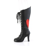 Sorte 9,5 cm GLAM-243 højhælede snørestøvler kvinder