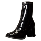 Sorte Lakl�der 7,5 cm GOGO-150 stretch ankelst�vler med blokh�l til kvinder