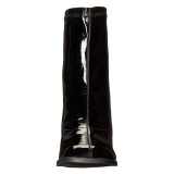 Sorte Lakl�der 7,5 cm GOGO-150 stretch ankelst�vler med blokh�l til kvinder