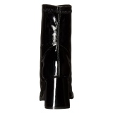 Sorte Lakl�der 7,5 cm GOGO-150 stretch ankelst�vler med blokh�l til kvinder