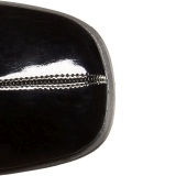Sorte Lakl�der 7,5 cm GOGO-150 stretch ankelst�vler med blokh�l til kvinder