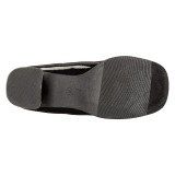 Sorte Lakl�der 7,5 cm GOGO-150 stretch ankelst�vler med blokh�l til kvinder