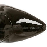 Sorte lakstøvler 13 cm SEDUCE-2000 spidse støvler med stiletter hæle