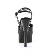 Sorte sandaler 15 cm GLEAM-609 hjhlede sandaler plateau