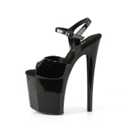 Sorte sandaler 20 cm NAUGHTY-809 h�jh�lede sandaler plateau