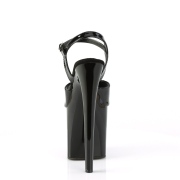 Sorte sandaler 20 cm NAUGHTY-809 h�jh�lede sandaler plateau