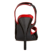 Sorte slingback pumps 13 cm h�jh�lede lakpumps med �ben t�