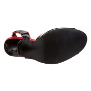 Sorte slingback pumps 13 cm h�jh�lede lakpumps med �ben t�