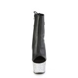 Strass 18 cm ADORE-1018LG �ben t� ankelboots - h�jh�lede boots sort