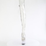 Transparent 18 cm ADORE-3019C overknee boots with laces
